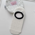 Chaussettes invisibles blanches avec bordure noire et motif d'ours en jacquard doux - Nœuds Partout