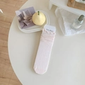 Chaussettes mi-hautes rose clair style ballet avec motifs nœuds et bords volantés - Taille unique / Rose