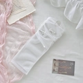 Chaussettes Lolita blanches en mesh avec nœuds élégants et détails de volants - Taille unique / Blanc