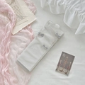 Chaussettes mi-mollet en tulle style Lolita gris clair avec nœuds doux décoratifs - Taille unique / Gris
