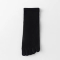Schwarze Fünf-Finger-Sportsocken für Herren aus Baumwollstrick in Mid-Cut-Länge - Einheitsgröße / Schwarz