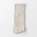 Beige Zehensocken aus Baumwolle mit atmungsaktivem Mesh und gerippten Bündchen - Einheitsgröße / Hellbeige