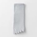 Grey five-finger crew socks for men with breathable mesh knit and ribbed cuffs - One Size / Light Gray