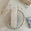 Beige knit crew socks with embossed butterfly pattern and elegant card packaging - Beige Hollow Butterfly Pattern
