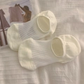 Calzini invisibili bianchi da donna con strisce verticali e silicone antiscivolo - Taglia unica / Bianco Sporco