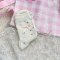 Calze color crema con pois colorati e fiocchi rosa in stile dolce giapponese - Stile Fiocco Pois Colorati(YL5006)