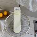 Calze a metà polpaccio giallo tenue con motivi jacquard a fiocco e bordi in pizzo - Taglia unica / Giallo chiaro