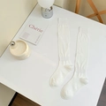 Calcetines blancos minimalistas de punto acanalado para un look de estilo japonés - Talla única / Blanco