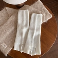 Calentadores blancos de punto acanalado para mujer con abertura lateral y estilo retro - Talla única / Blanco