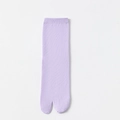 Minimalist lavender tabi split-toe mid-calf socks in soft breathable cotton knit - One Size / Purple