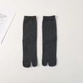 Deep grey mid-calf Tabi socks in a solid color minimalist Japanese knit cotton style - One Size / Dark Gray