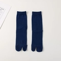 Men's navy blue two-toe cotton socks in minimalist Japanese style for flip-flops - One Size / Dark Blue