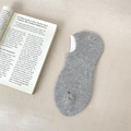 Light grey breathable mesh no-show socks for men with blue 'W' letter embroidery detail - One Size / Light Gray