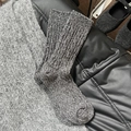 Chaussettes épaisses en maille gris chiné avec côtes verticales pour plus de chaleur - Taille unique / Gris clair
