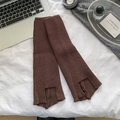 Dark brown ribbed knit leg warmers for women featuring a cozy minimalist style - One Size / Coffee