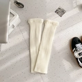 Jambières chic en maille côtelée blanc crème pour femmes en style hivernal épais - Blanc