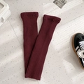Jambières bordeaux en maille côtelée épaisse pour les tenues d'automne et d'hiver au style JK - Bordeaux