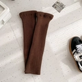 Paire de jambières en tricot côtelé marron pour femmes avec une texture épaisse - café