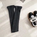 Dark gray ribbed knit leg warmers in thick winter fabric for JK style outfits - Dark Gray