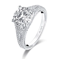 Elegant S925 sterling silver double-layer engagement ring with zircon stones - Style N