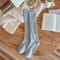 Calze lunghe in maglia grigio chiaro spessa per donna, atmosfera autunnale accogliente - Taglia unica / Grigio chiaro