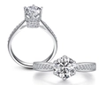 Elegant S925 sterling silver double-layered ring with sparkling cubic zirconia accents - US Size 4 / Style T
