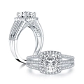 Luxurious S925 sterling silver double-layer ring featuring a large round halo zircon - Style W