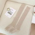 Calcetines beige por encima de la rodilla de punto acanalado y cachemira térmica - Talla única / Caqui