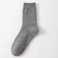 Einzelner grauer Kniestrumpf mit Wollmischungstextur und elegantem Rautenstrickmuster - Einheitsgröße / Grau Wadenlang