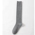 Grey argyle knit knee-high sock featuring a soft wool blend and ribbed cuff design - One Size / Grey Knee High Socks