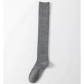 Grey argyle pattern over-the-knee socks made of thick thermal wool blend fabric - One Size / Over-the-knee Grey