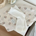 Chaussettes blanches en coton avec bords volantés doux et petit nœud décoratif - Taille unique / Blanc