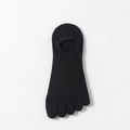 Women's black five-finger invisible socks with mesh texture and anti-slip heel grip - One Size / Black