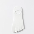 Breathable white mesh five-finger socks for women with non-slip silicone heel grip - One Size / White