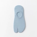 Chaussettes invisibles bleu clair à deux orteils avec talon silicone antidérapant - Taille unique / Bleu