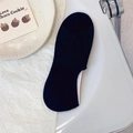 Breathable black low cut invisible boat socks with non-slip silicone heel grip for women - One Size / Black