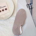 Beige breathable mesh no-show socks for women with non-slip silicone heel grip - One Size / Khaki