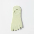 Women's light green mesh five-finger socks with anti-slip silicone and breathable knit - One Size / Green