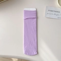 Soft purple knit velvet crew socks in candy color, Japanese sweet JK style for women - One Size / Purple