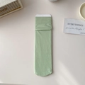 Light green velvet long socks in JK style, neatly displayed on a minimalist background - One Size / Green