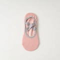 Roze yogasokken met grijze elastische kruisbanden en antislip siliconen stippen - Eén maat / Roze