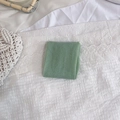 Pale green Lurex glitter crew socks in a stylish Japanese slouchy folded display - One Size / Green
