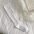 Zoete witte balletstijl kniekousen met meerdere delicate zijden strikjes - Eén maat / Wit