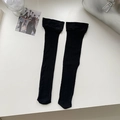 Japanese style black mesh openwork over-the-knee socks for women in a thin summer design - One Size / Black