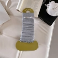 Grey ballet style leg warmers with silver bow detail on branded display card - One Size / Light Gray