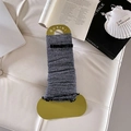 Silver knitted leg warmers with bow lace trim and sparkling metallic finish detail - One Size / Dark Gray