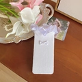 Calze al ginocchio bianche in pizzo con volant e fiocco dolce per stile Lolita - Taglia unica / Bianco