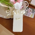 Calze al polpaccio in pizzo bianco crema con fiocco di raso e volant in stile Lolita - Taglia unica / Beige