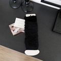 Japanese style black leg warmers with pleated texture for JK school girl ballet fashion - One Size / Black