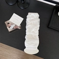 Japanese style white sun protection arm sleeves with pleated texture and thin fabric - One Size / White